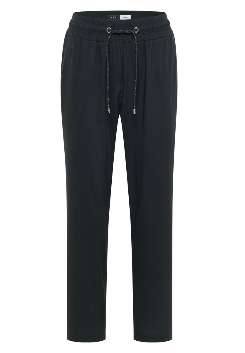Mid Waist Slim Leg Hose im Loose Fit