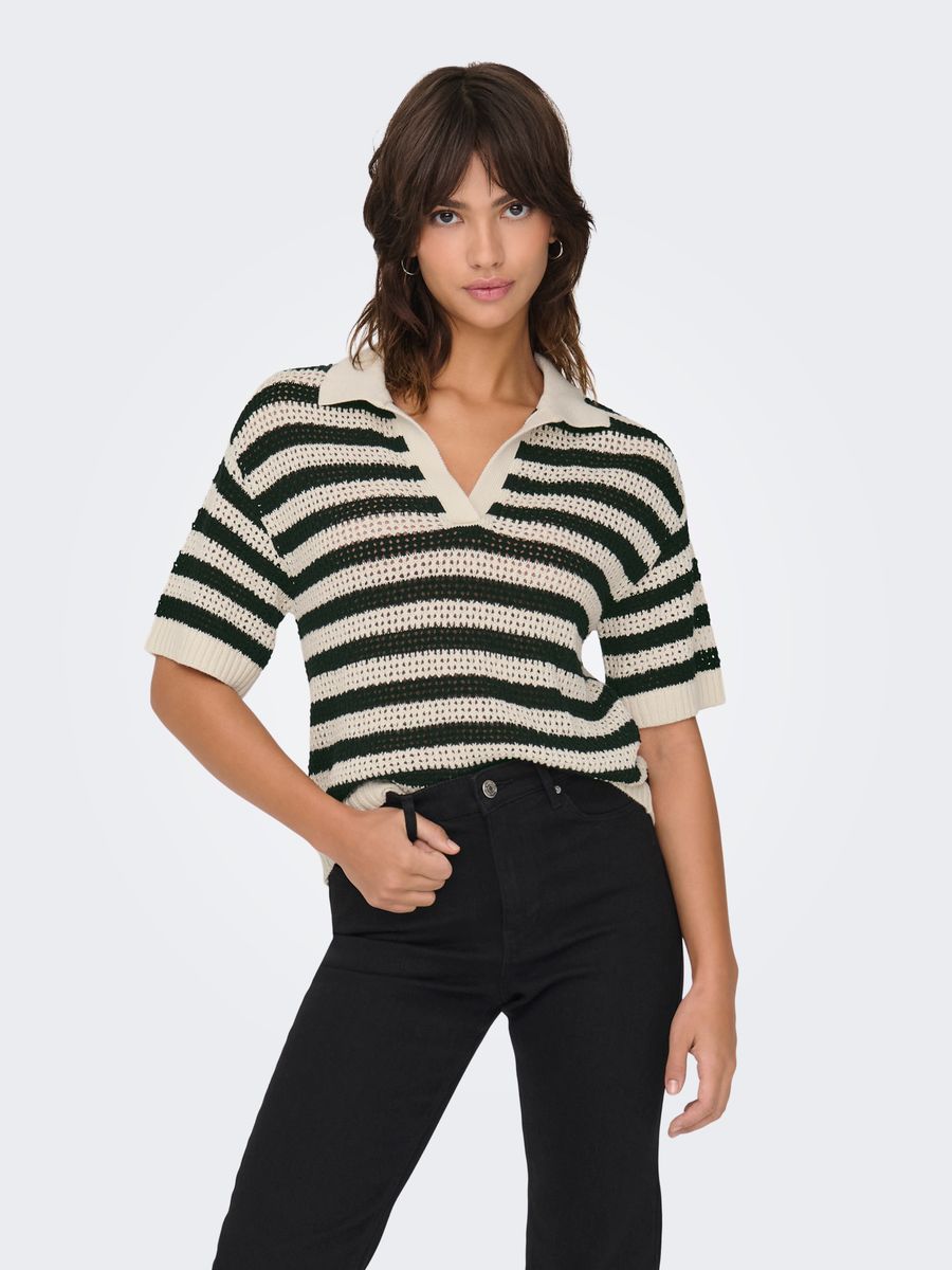 JDYTIKKA S/S POLO PULLOVER KNT NOOS
