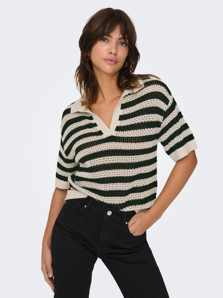 JDYTIKKA S/S POLO PULLOVER KNT NOOS