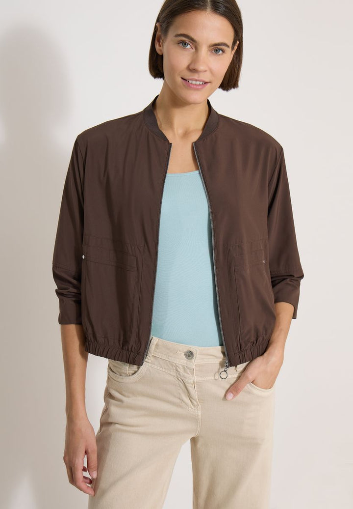 Blouson in Unifarbe mit Zipper