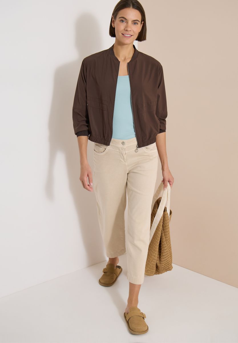 Blouson in Unifarbe mit Zipper