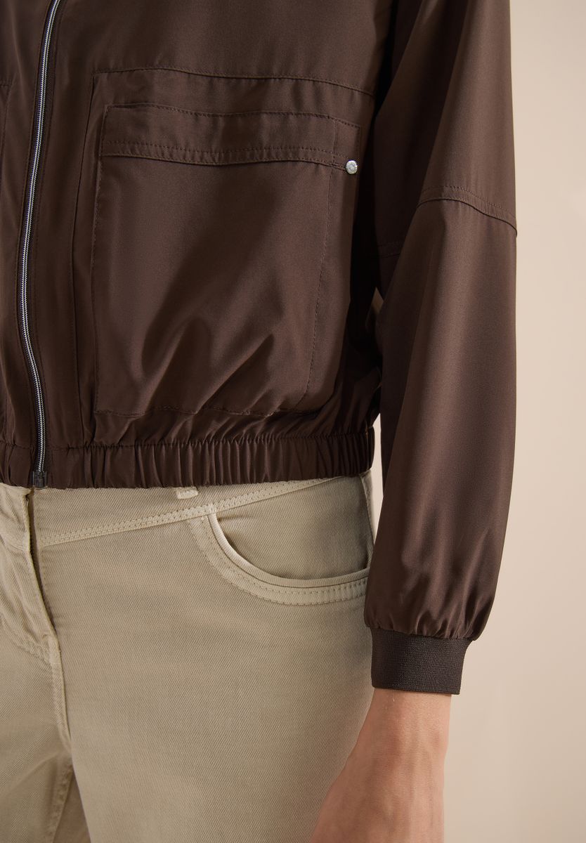 Blouson in Unifarbe mit Zipper