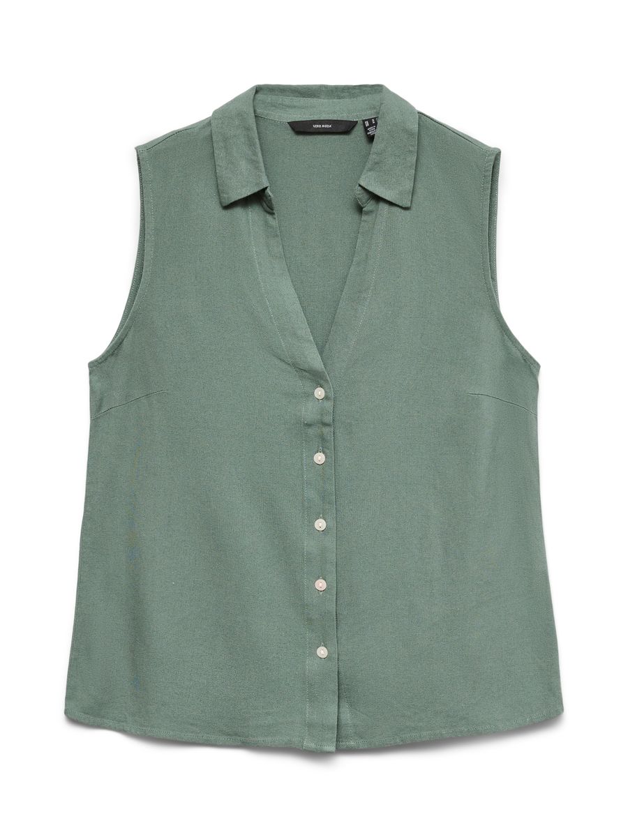 VMMYMILO LIN SL V-NECK SHIRT WVN  GA BOO