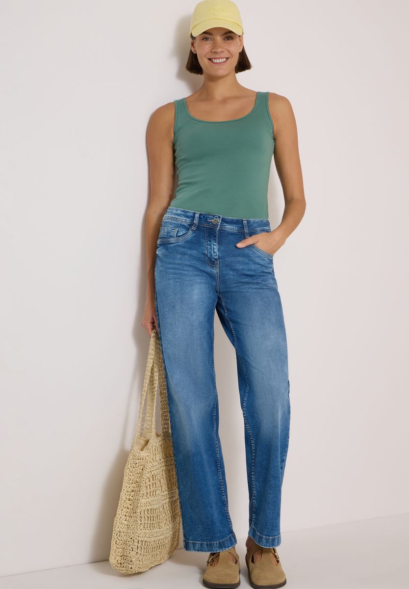 High Waist Wide Leg Jeans im Loose Fit