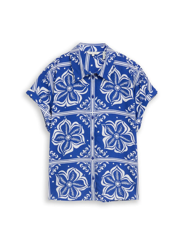Loose Fit Bluse mit Leinenanteil