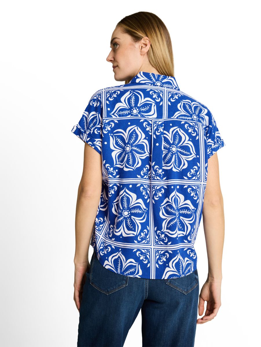 Loose Fit Bluse mit Leinenanteil