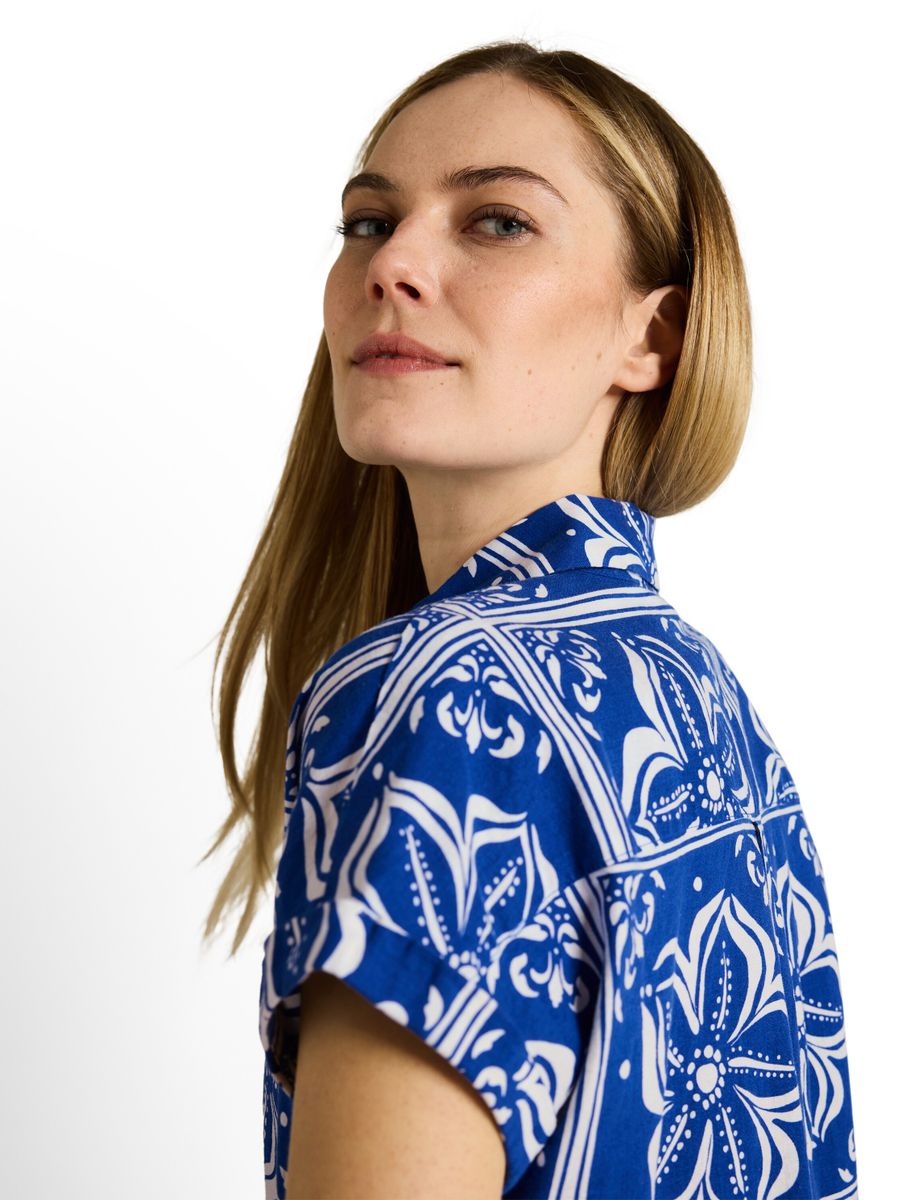 Loose Fit Bluse mit Leinenanteil