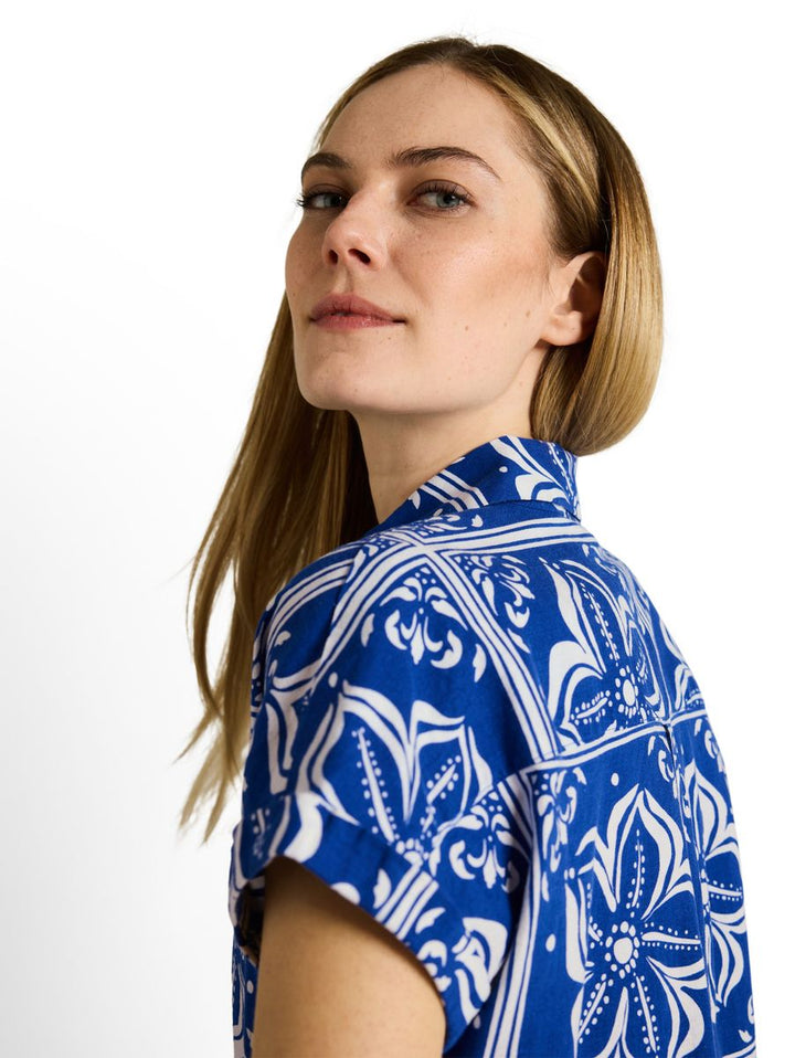 Loose Fit Bluse mit Leinenanteil