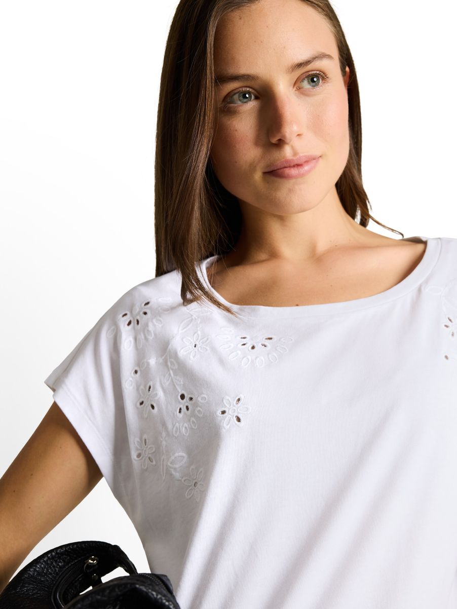 T-Shirt mit Lochstickereien