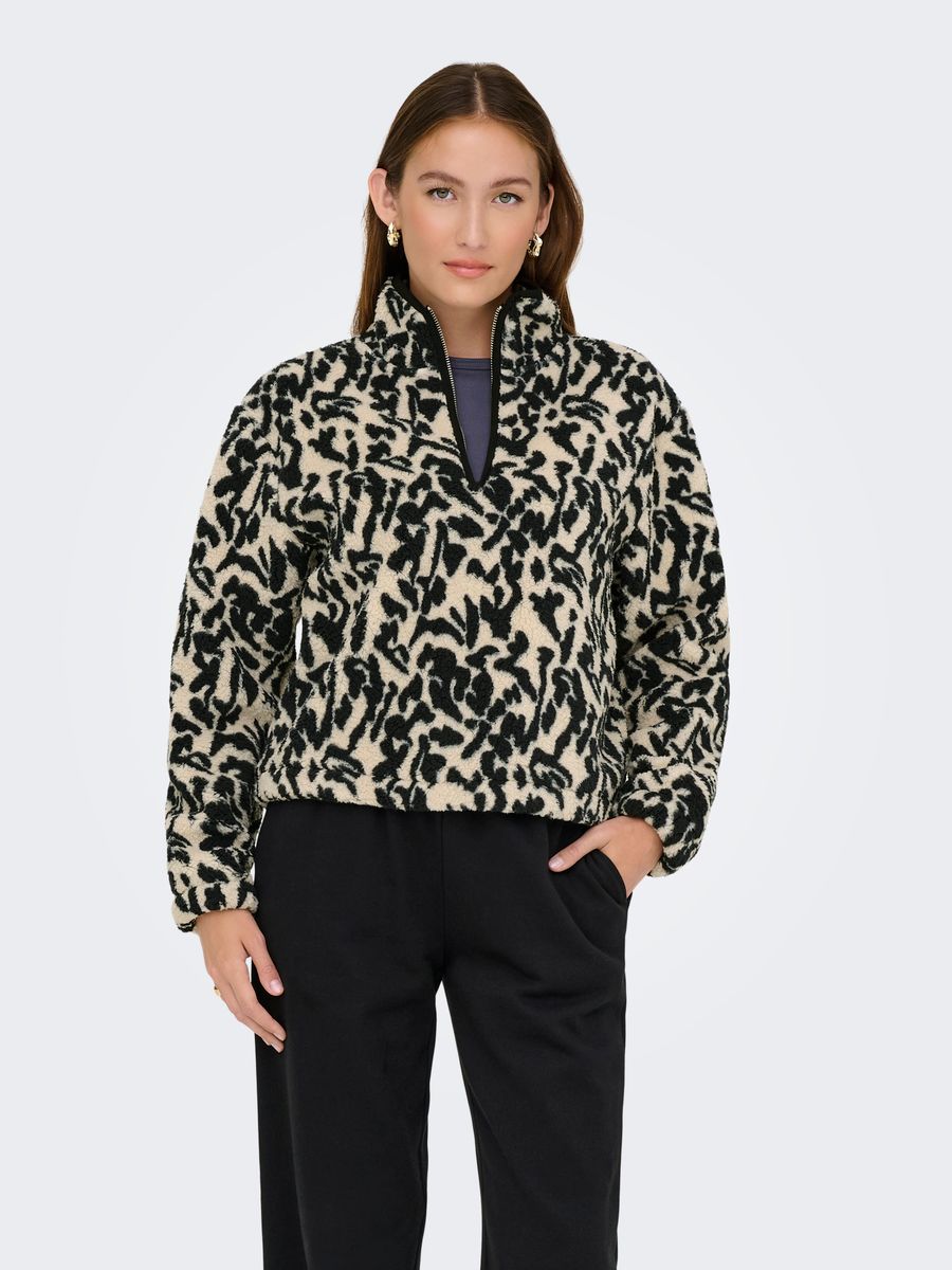ONLNEW DALLAS L/S HIGHNECK ZIP SWT NOOS