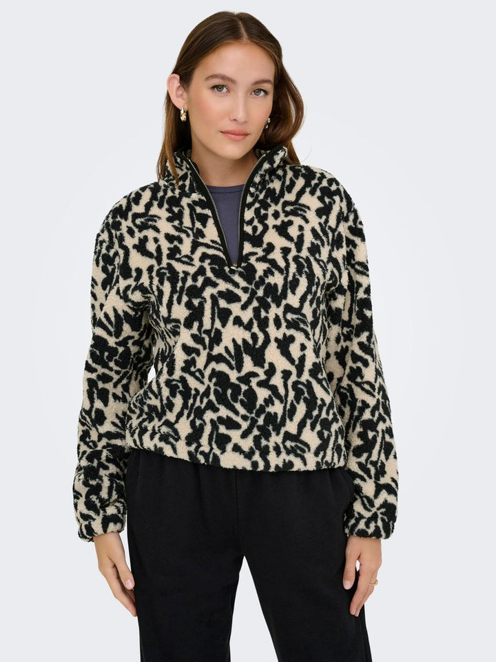 ONLNEW DALLAS L/S HIGHNECK ZIP SWT NOOS