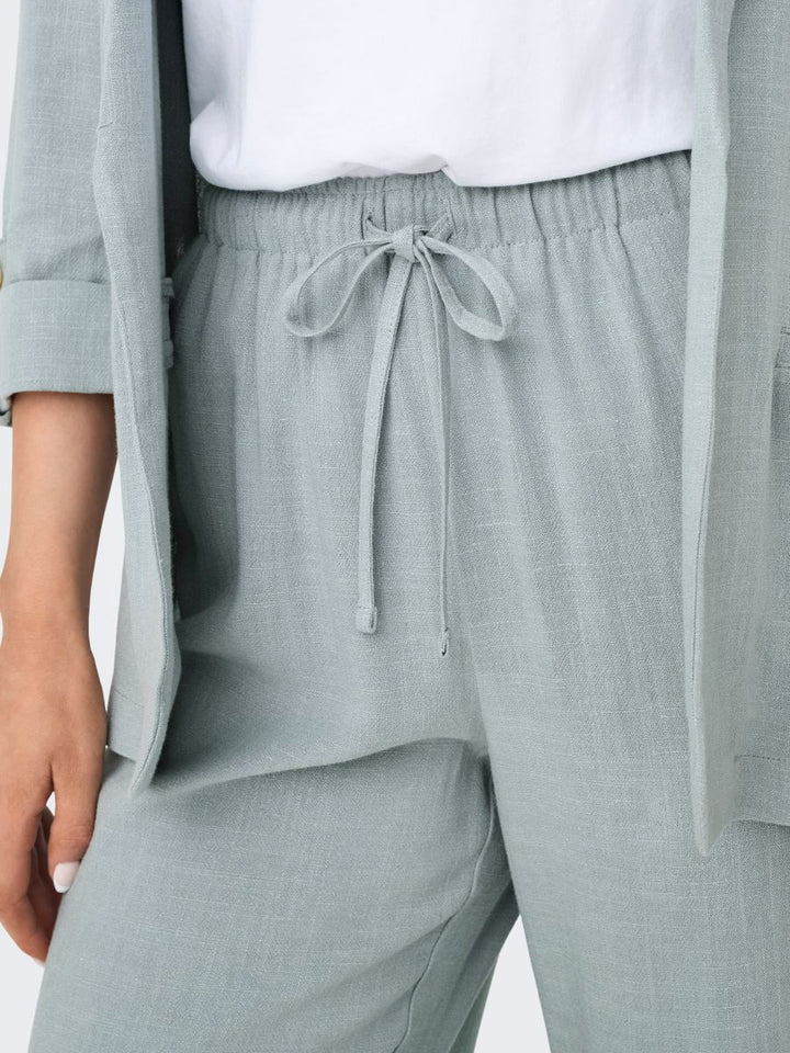 ONLSIESTA MW PULL-UP LINEN BL PNT NOOS