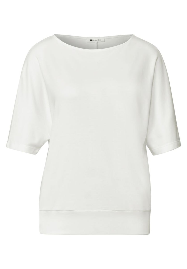 Basic Shirt mit Boat Neck und Elastikbund