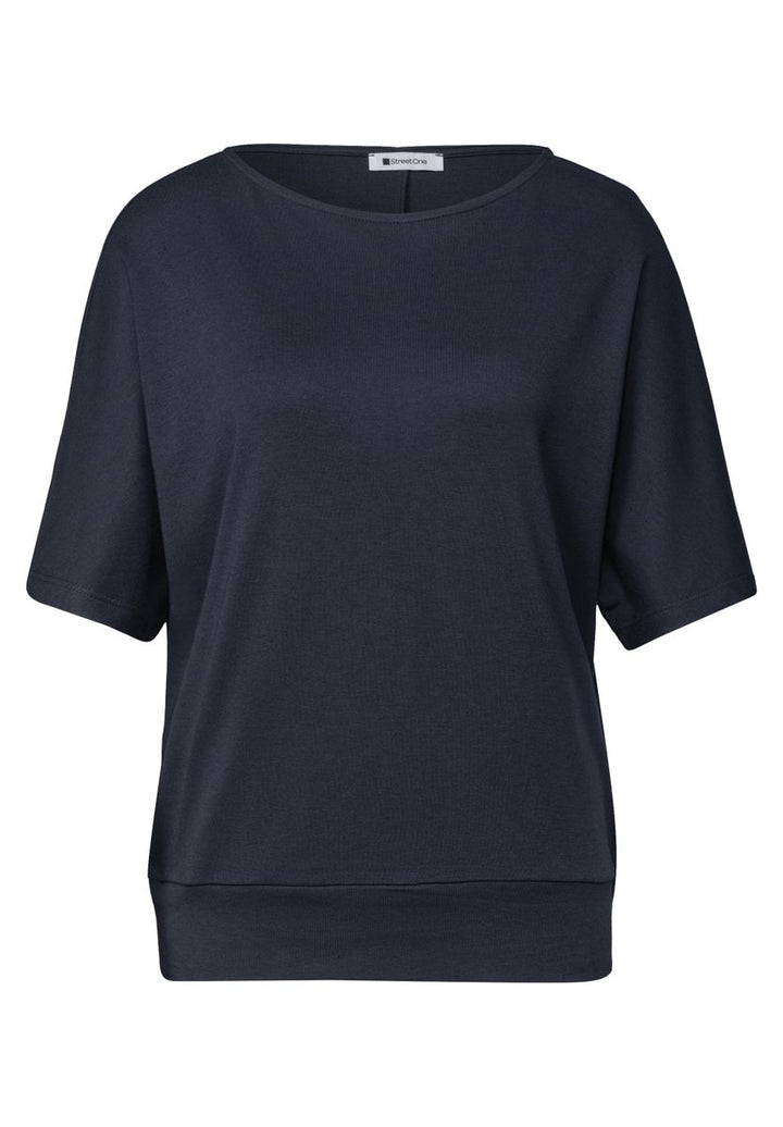 Basic Shirt mit Boat Neck und Elastikbund