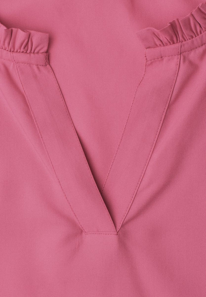 Blusenshirt mit Split Neck und Volant-Ärmeln