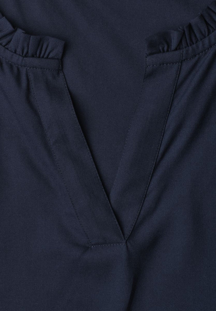 Blusenshirt mit Split Neck und Volant-Ärmeln