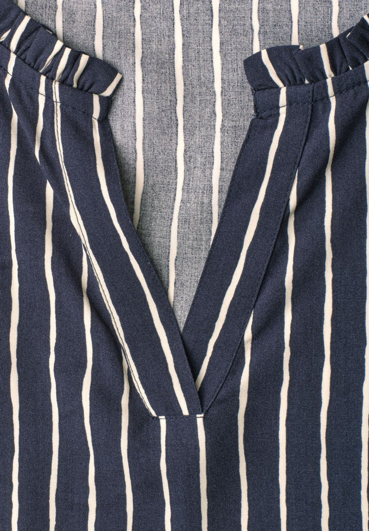 Blusenshirt mit Split Neck und Volant-Ärmeln