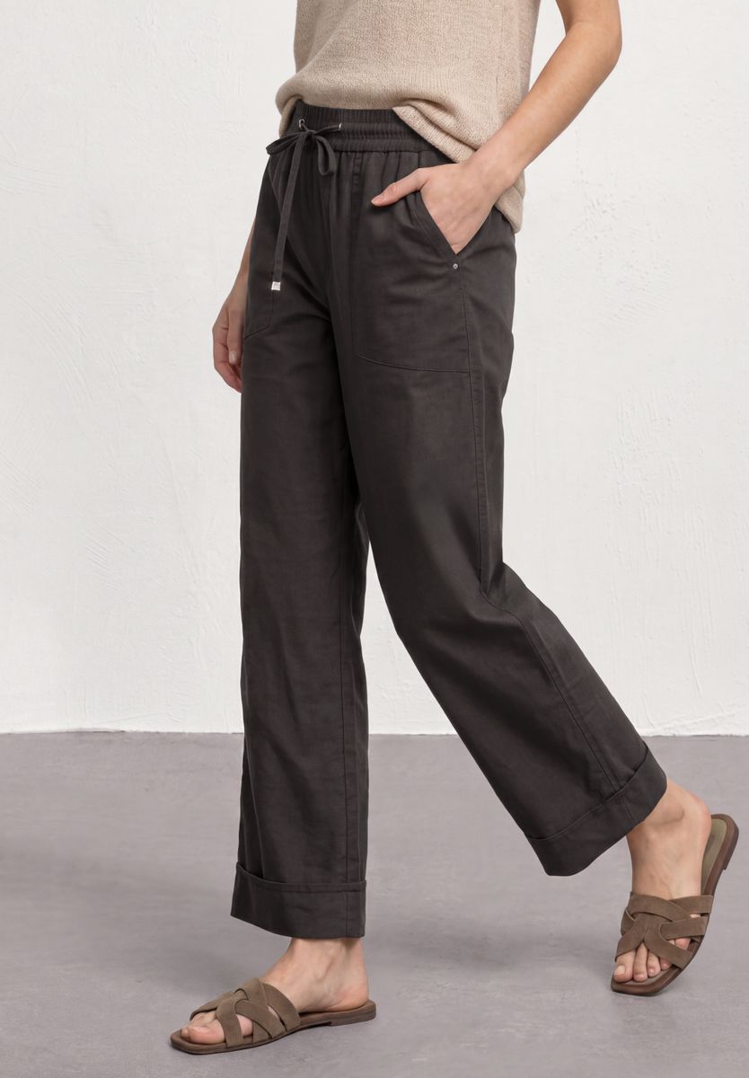 Straight Leg Hose im Casual Fit mit Turn-Up