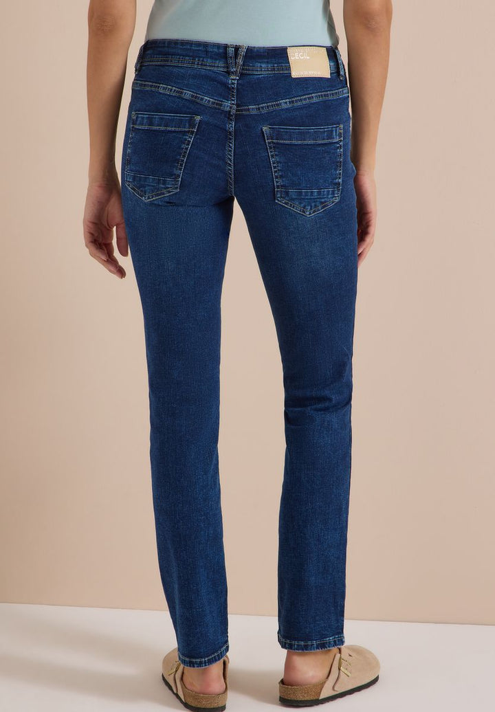 Mid Waist Straight Leg Jeans im Casual Fit