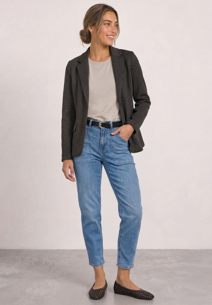 Basic Blazer mit Reverskragen und Dessin