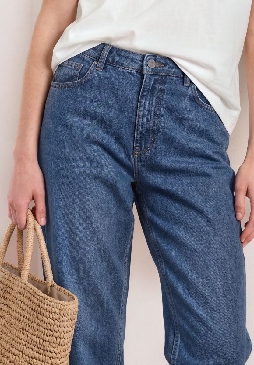 High Waist Barrel Leg Jeans im Loose Fit