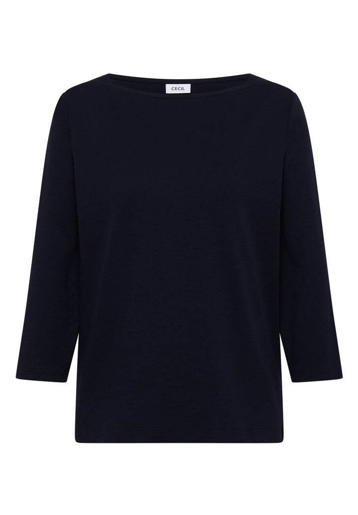 Basic Shirt mit U-Boot-Ausschnitt