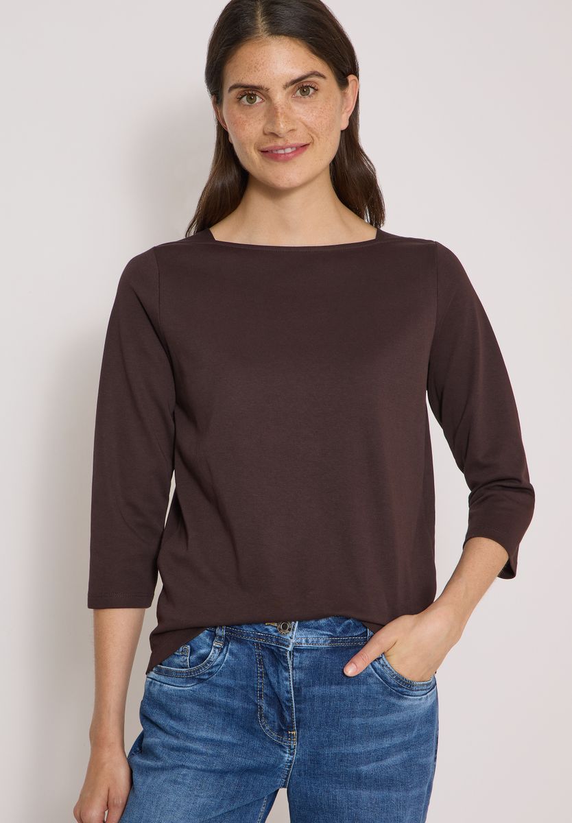 Basic Shirt mit U-Boot-Ausschnitt