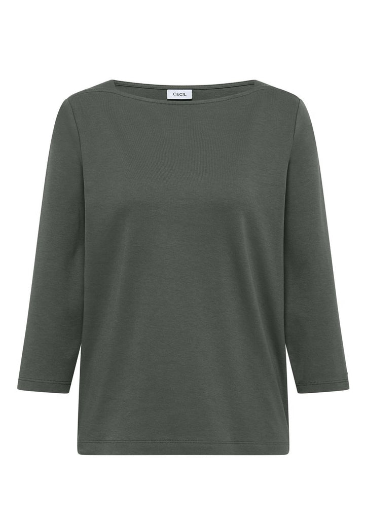 Basic Shirt mit U-Boot-Ausschnitt
