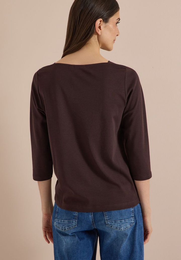 Basic Shirt mit U-Boot-Ausschnitt