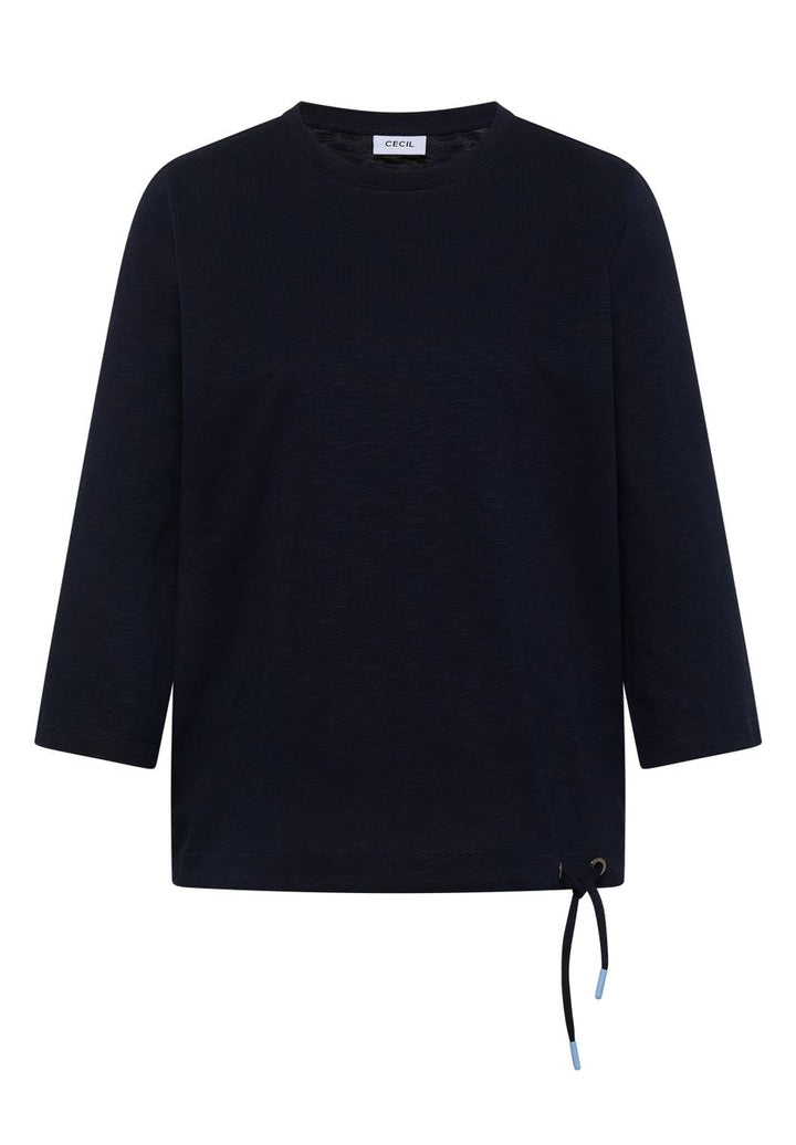 3/4-Arm Shirt mit Rundhals in Unifarbe