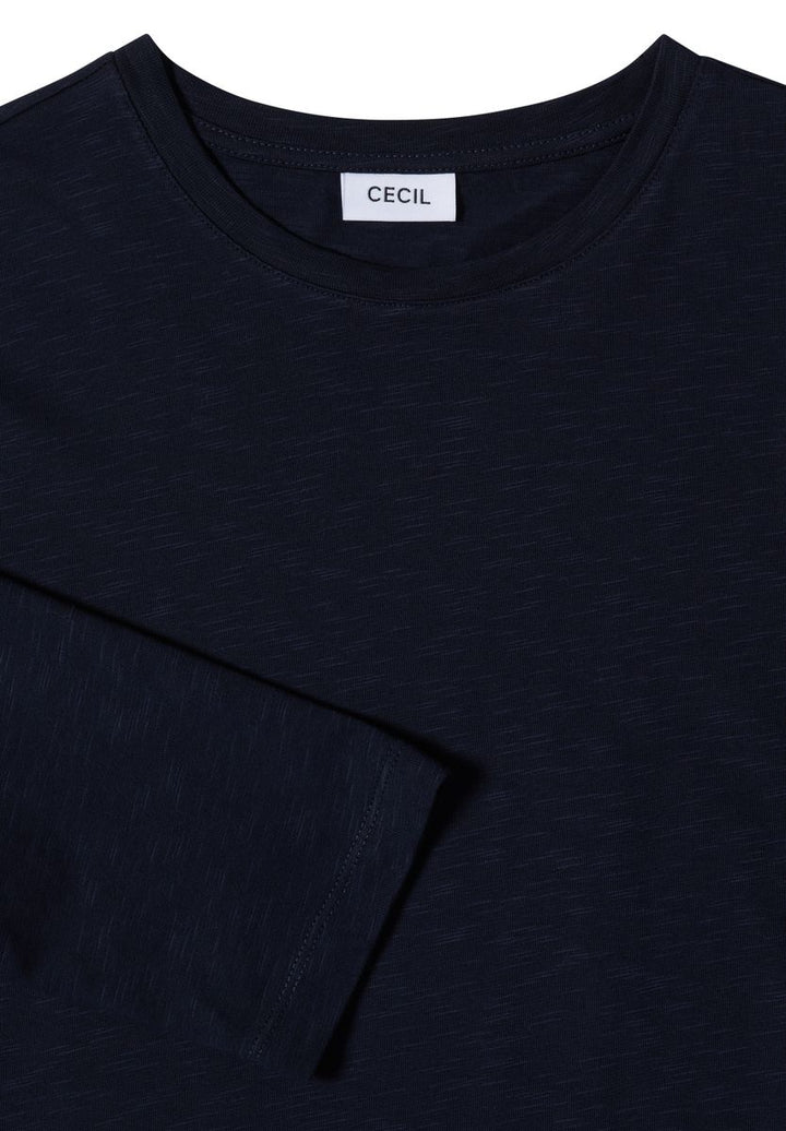 3/4-Arm Shirt mit Rundhals in Unifarbe