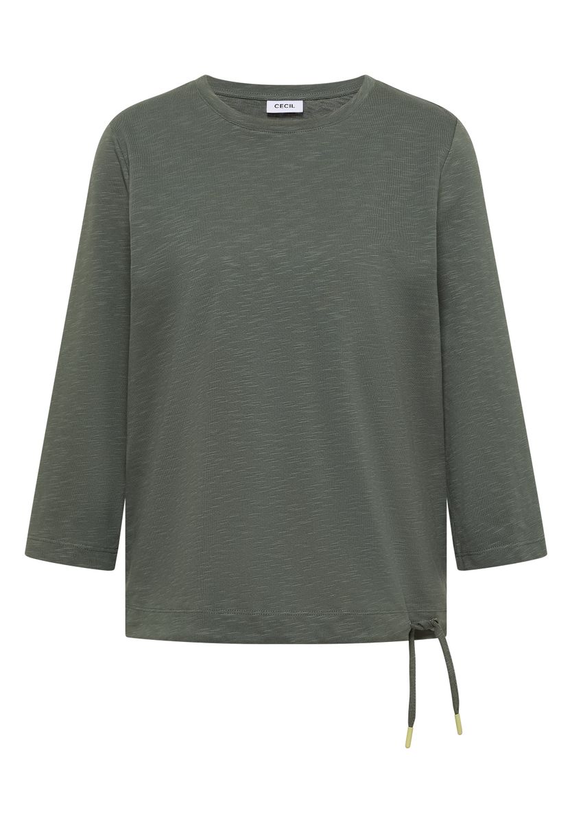 3/4-Arm Shirt mit Rundhals in Unifarbe