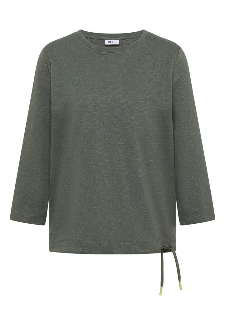 3/4-Arm Shirt mit Rundhals in Unifarbe