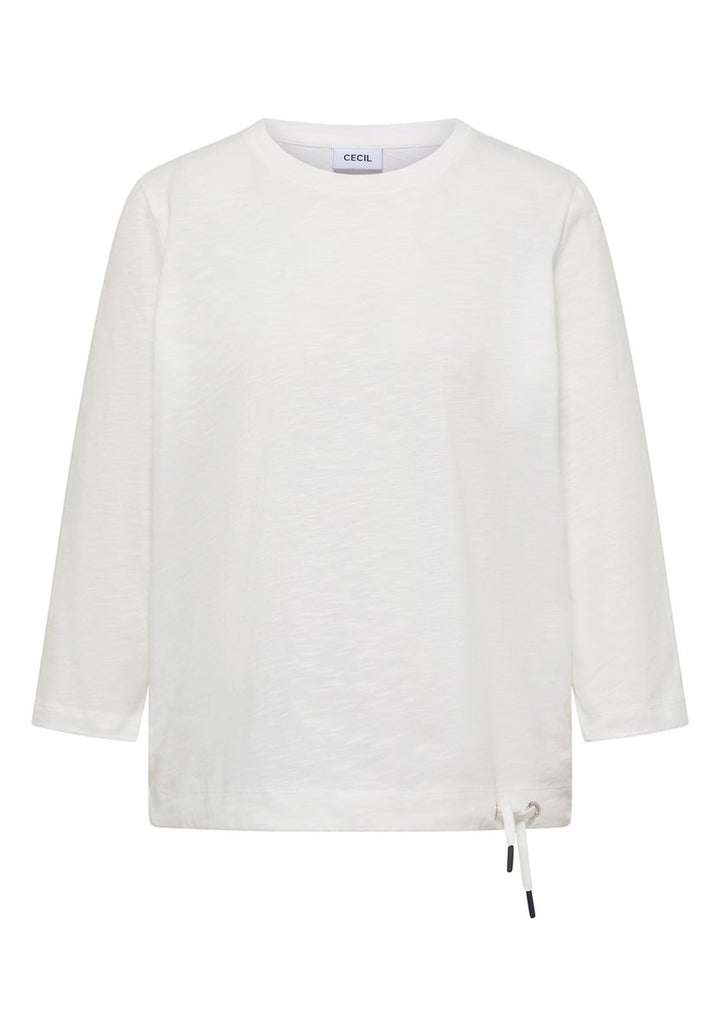 3/4-Arm Shirt mit Rundhals in Unifarbe