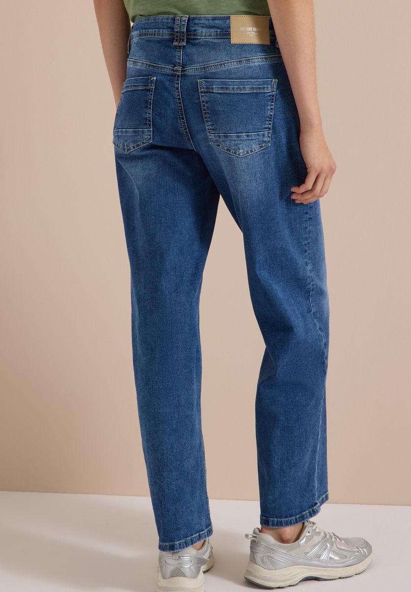 Wide Leg Jeans mit Turn-Up im Leo-Look