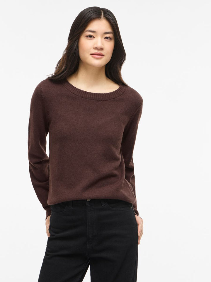 VIRIL O-NECK L/S  KNIT TOP - NOOS