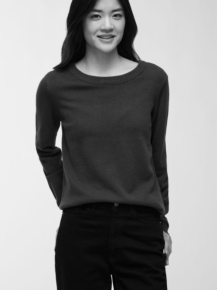 VIRIL O-NECK L/S  KNIT TOP - NOOS