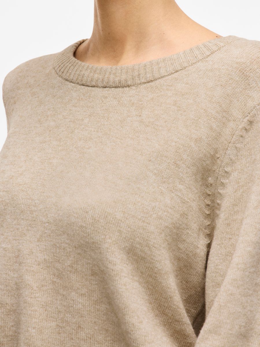 VIRIL O-NECK L/S  KNIT TOP - NOOS