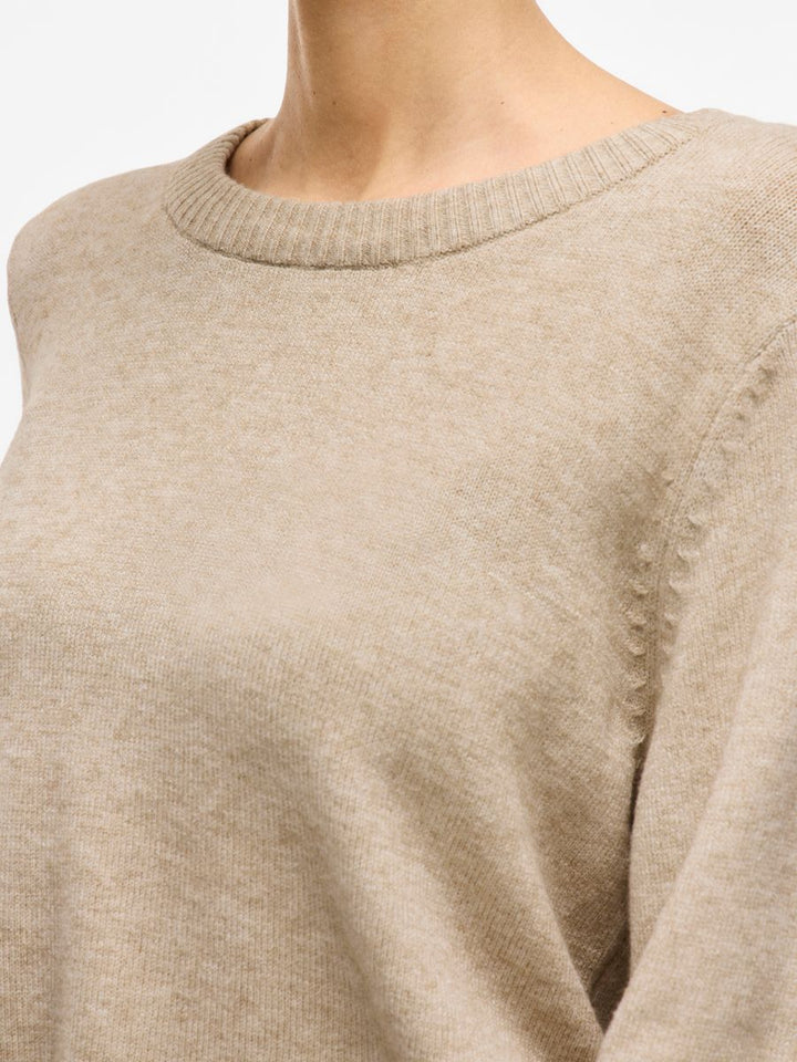 VIRIL O-NECK L/S  KNIT TOP - NOOS