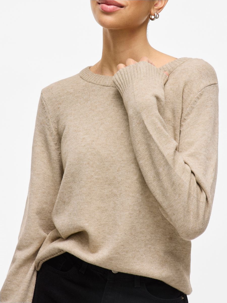 VIRIL O-NECK L/S  KNIT TOP - NOOS
