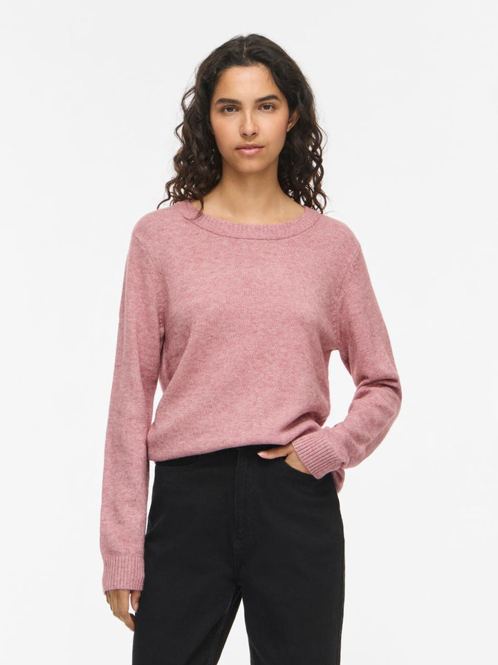 VIRIL O-NECK L/S  KNIT TOP - NOOS