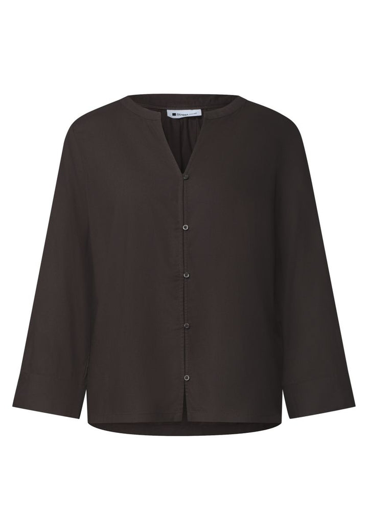 3/4-Arm Bluse mit Split Neck