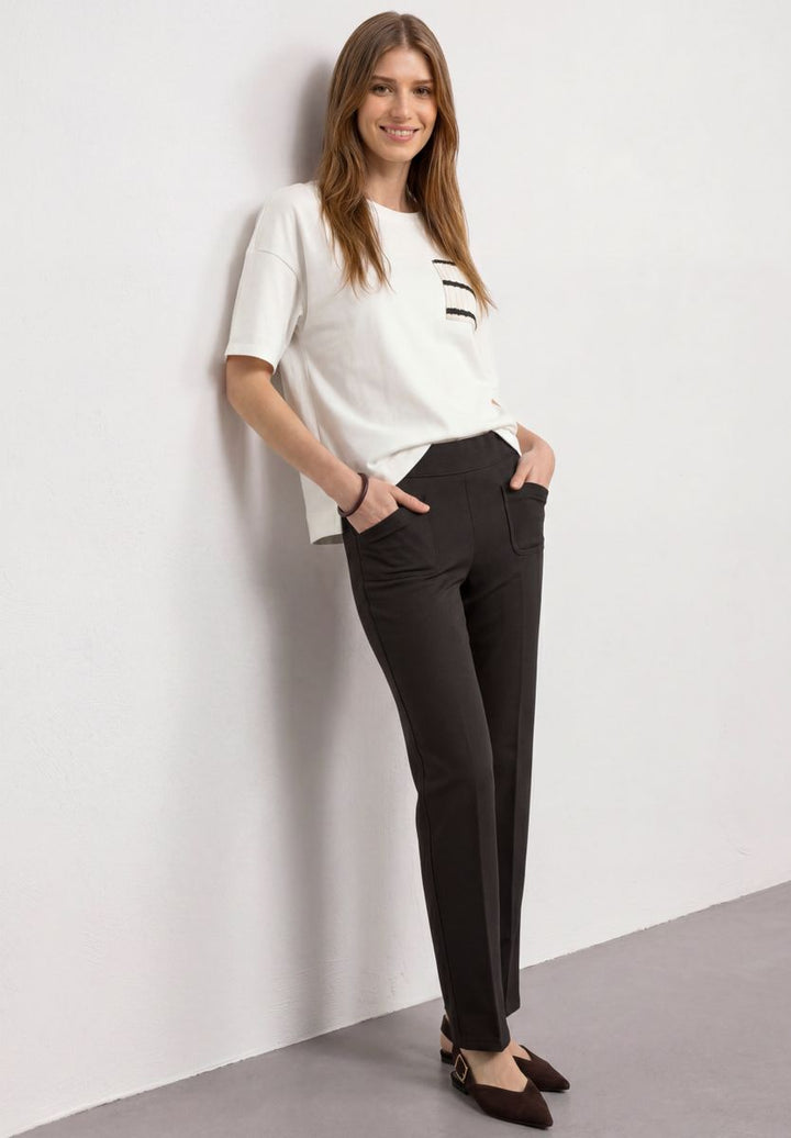 High Waist Straight Leg Hose im Casual Fit