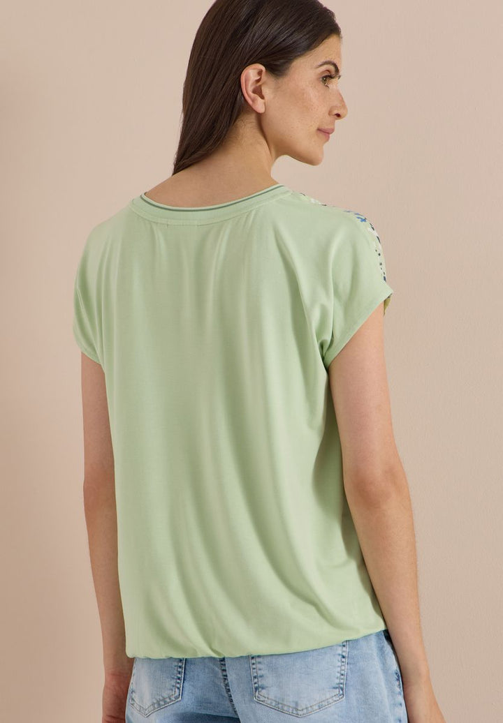 Kurzarm Blusenshirt mit Strukturmix
