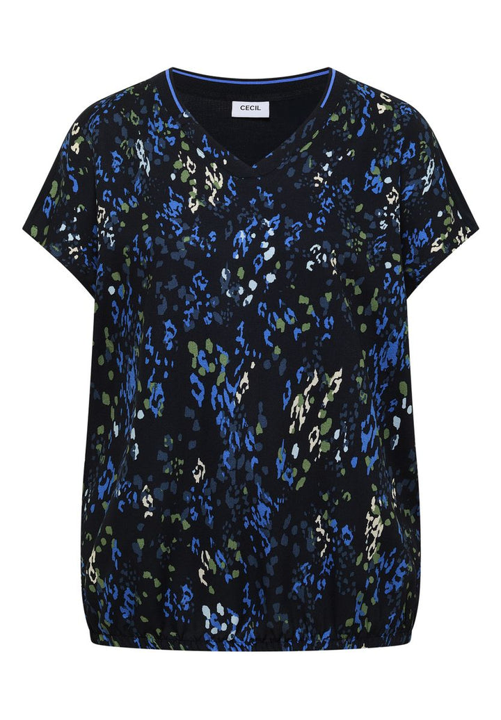 Kurzarm Blusenshirt mit Strukturmix