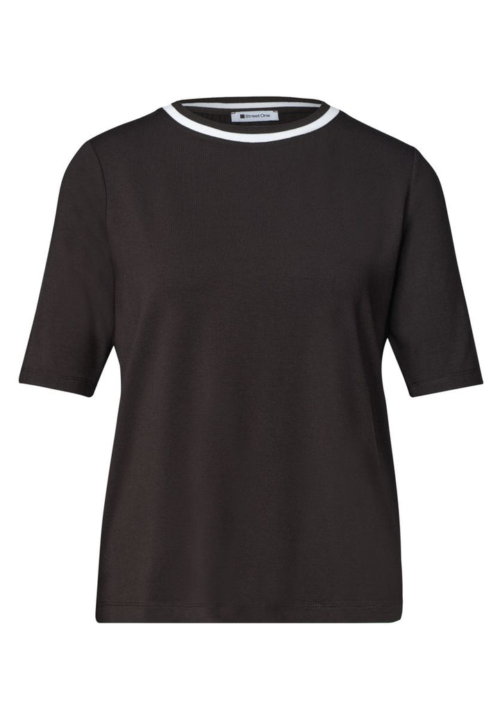 T-Shirt mit Rundhals und Kontrastdetail