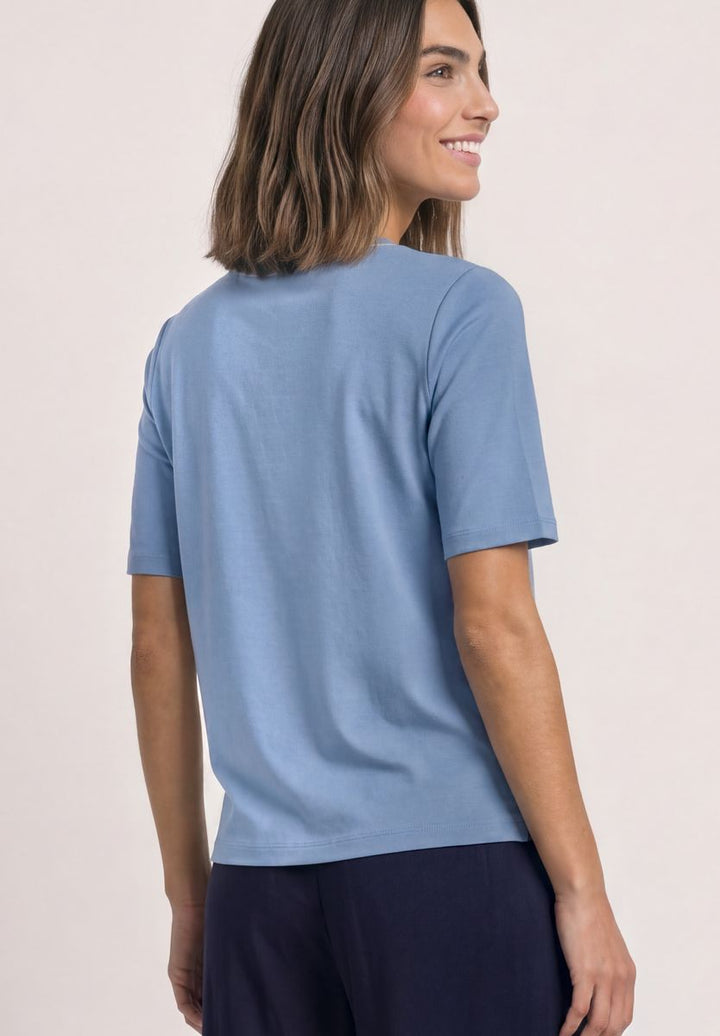 T-Shirt mit Rundhals und Kontrastdetail