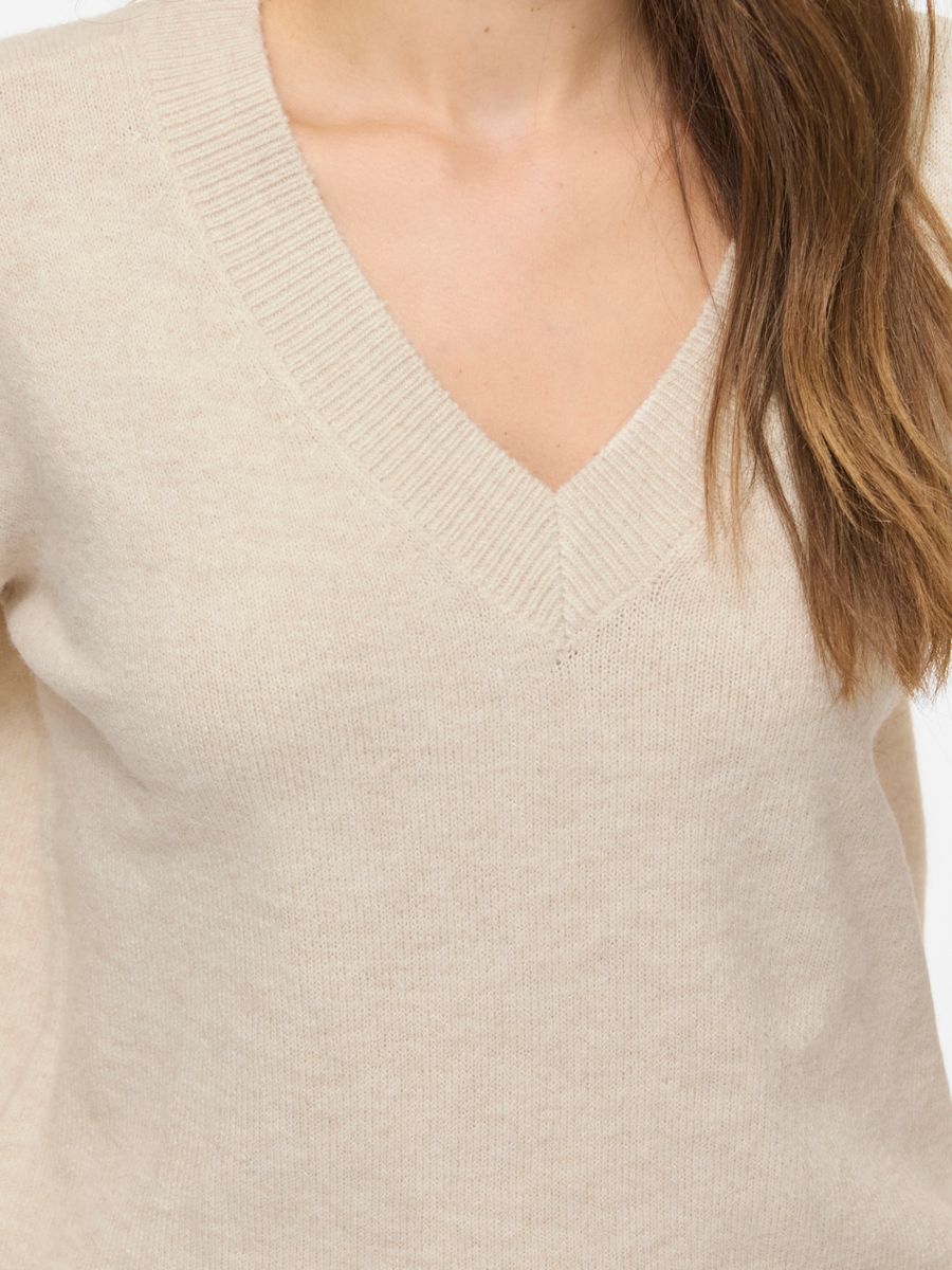 VILIGA L/S REV V-NECK KNIT TOP - NOOS