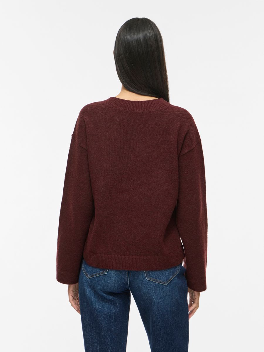 VILIGA L/S REV V-NECK KNIT TOP - NOOS