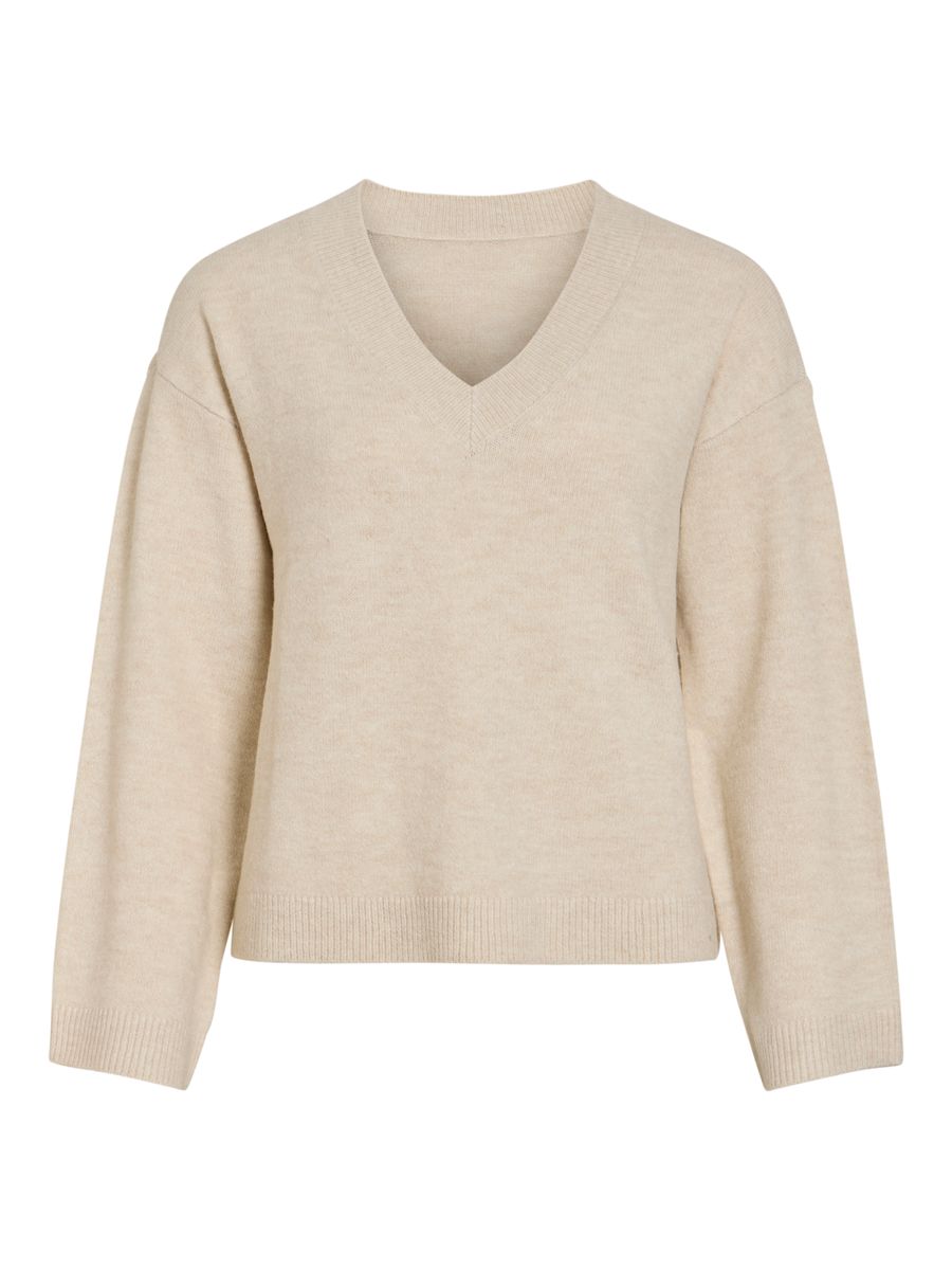 VILIGA L/S REV V-NECK KNIT TOP - NOOS
